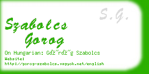 szabolcs gorog business card